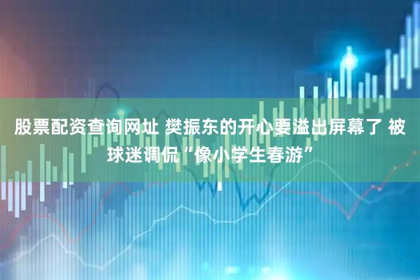 股票配资查询网址 樊振东的开心要溢出屏幕了 被球迷调侃“像小学生春游”